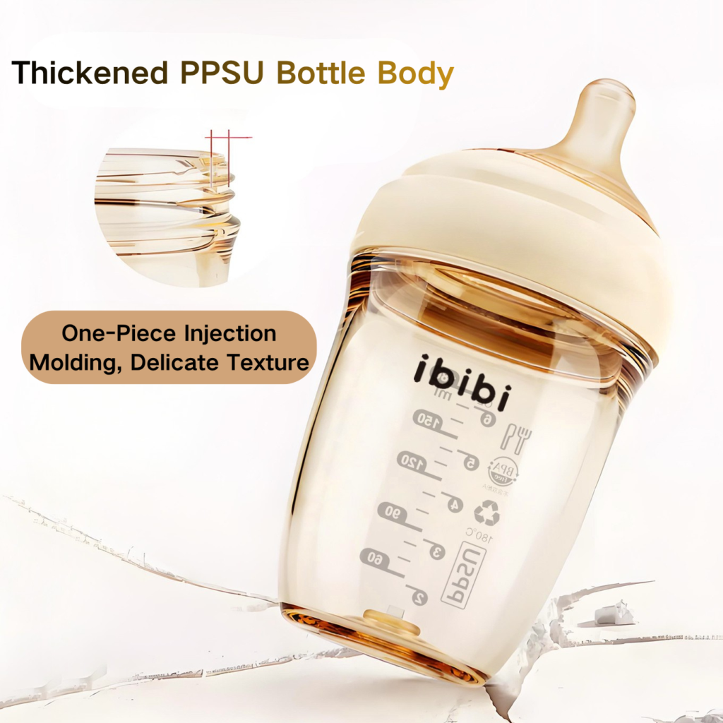 wholesale ppsu baby bottle with bottom air return anti colic system | breast like newborn feeding bottle, wide neck shatterproof multi size available (复制)