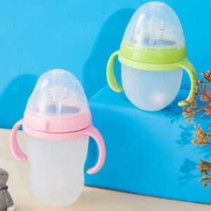 70mm-caliber Silicone Baby Bottle, Food-grade Silicone Baby Feeding Bottle with Anti-colic Function