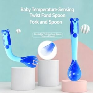 Baby Temperature-Sensing Twist Fork & Spoon Set